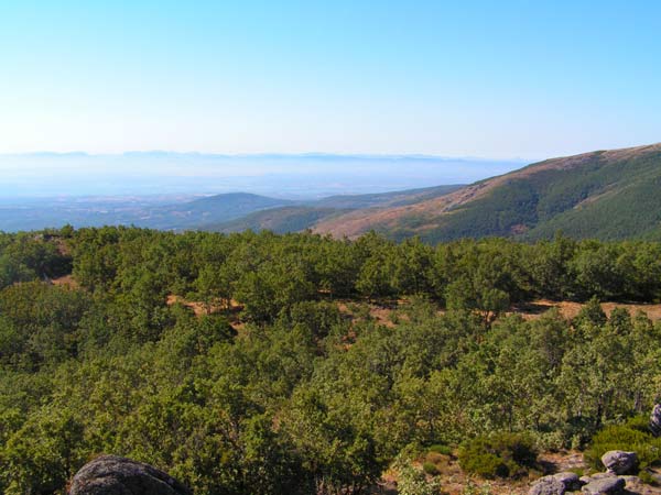 Valle del Jerte, vistas desde lo alto de la montaña, mirando a Cáceres